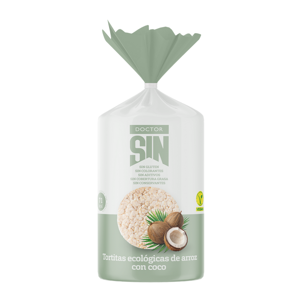 Tortitas ecológicas de arroz con coco sin gluten